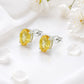 5x7mm Oval Prong-Set Citrine Stone Sterling Silver Stud Earrings