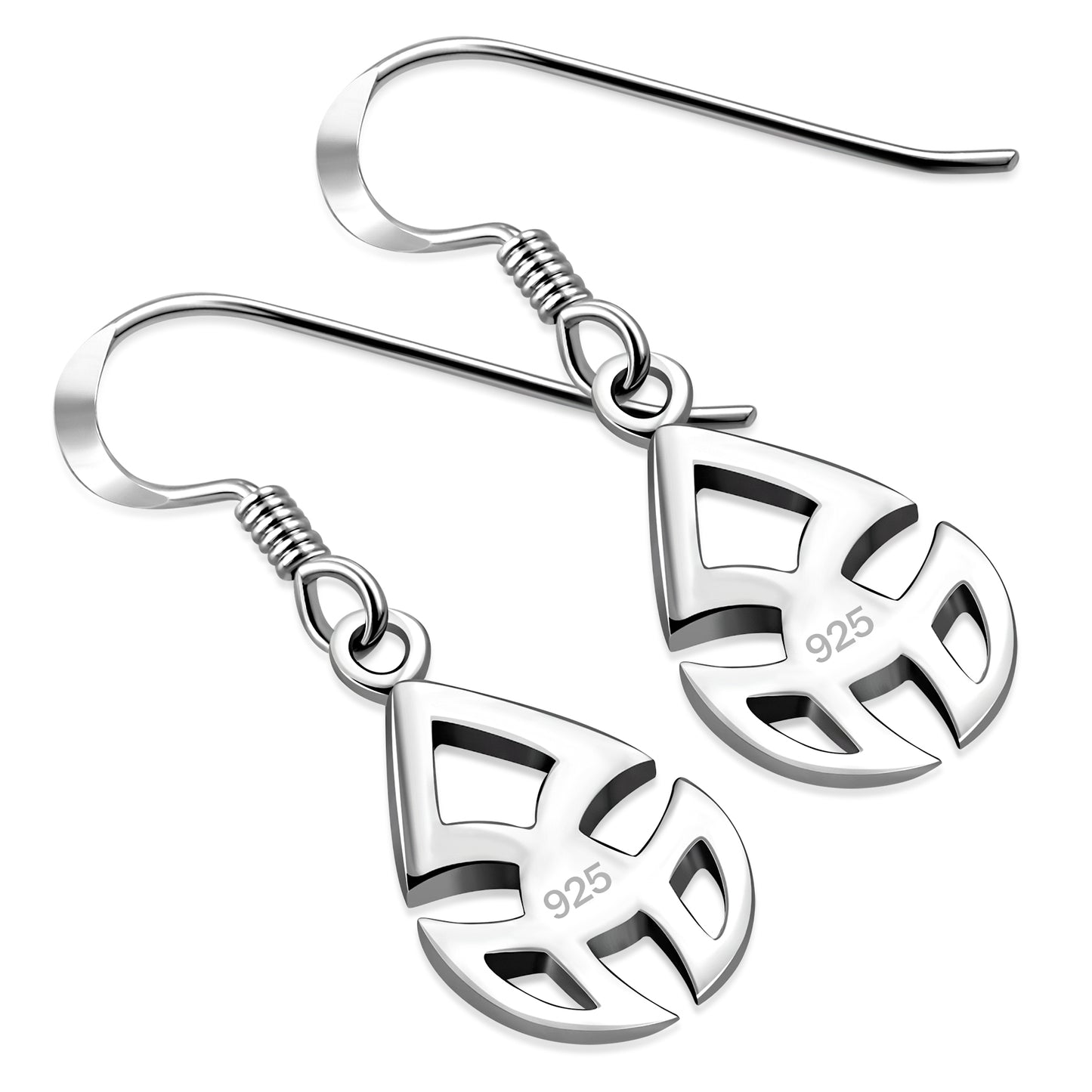 Celtic Plain Silver Trinity Knot Earrings