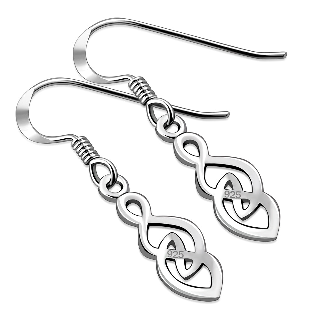 Celtic Knot Plain Silver Earrings