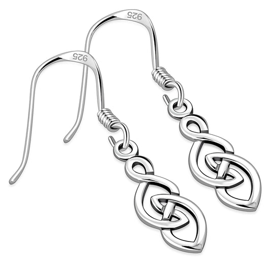 Celtic Knot Plain Silver Earrings