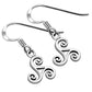Tiny Celtic Triskele Triple Spiral Silver Earrings
