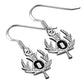 Thistle Flower Plain Silver Earrings