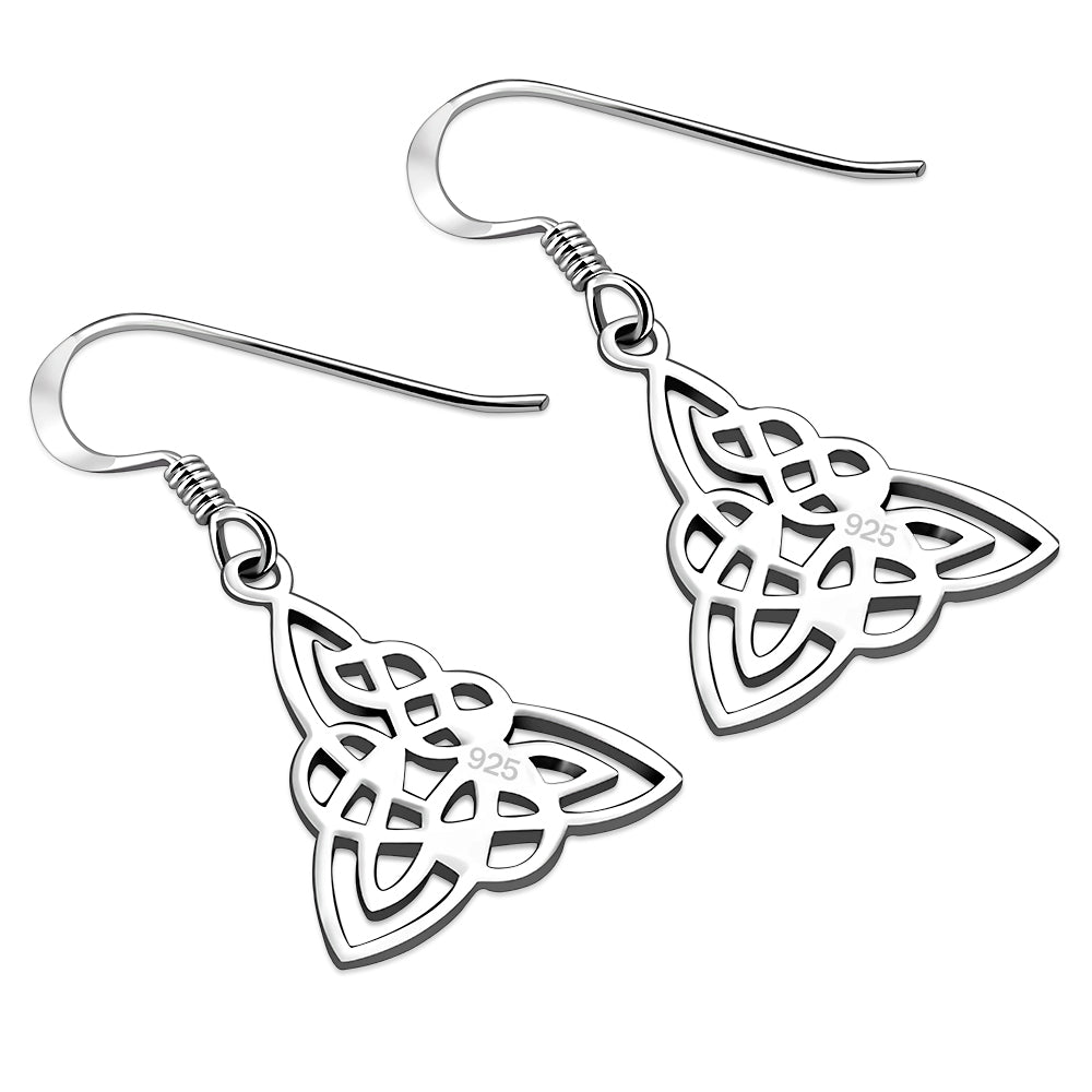 Plain Celtic Knot Trinity Silver Earrings