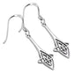 Long Celtic Knot Sterling Silver Earrings