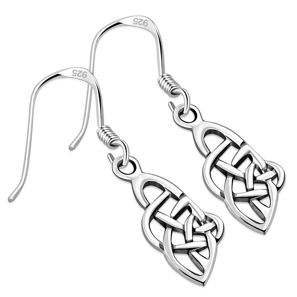 Celtic Knot Plain Solid Silver Earrings