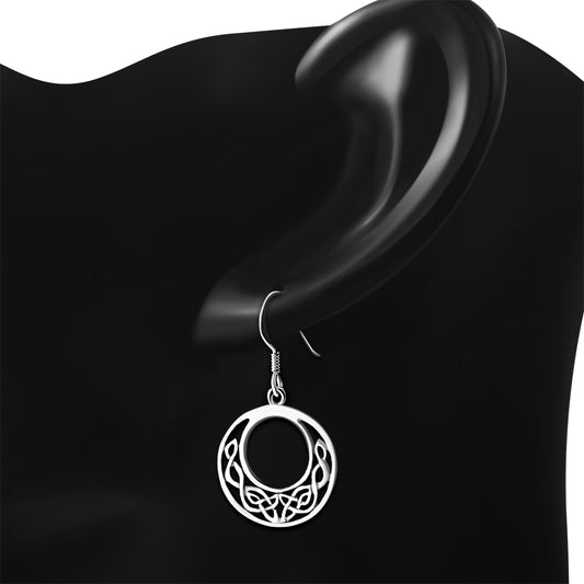 Small Round Celtic Silver Earrings