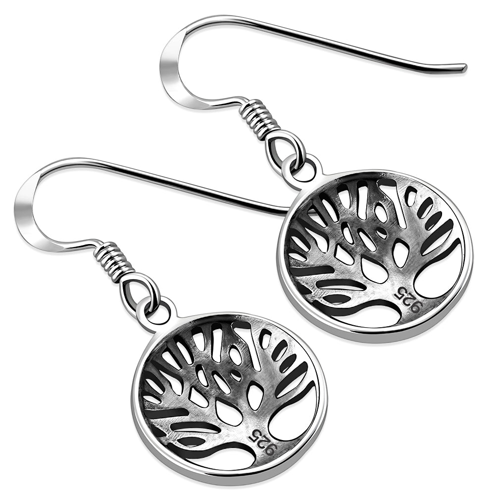 Small Tree of Life Silver Earrings