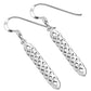 Long Celtic Trinity Knot Silver Earrings