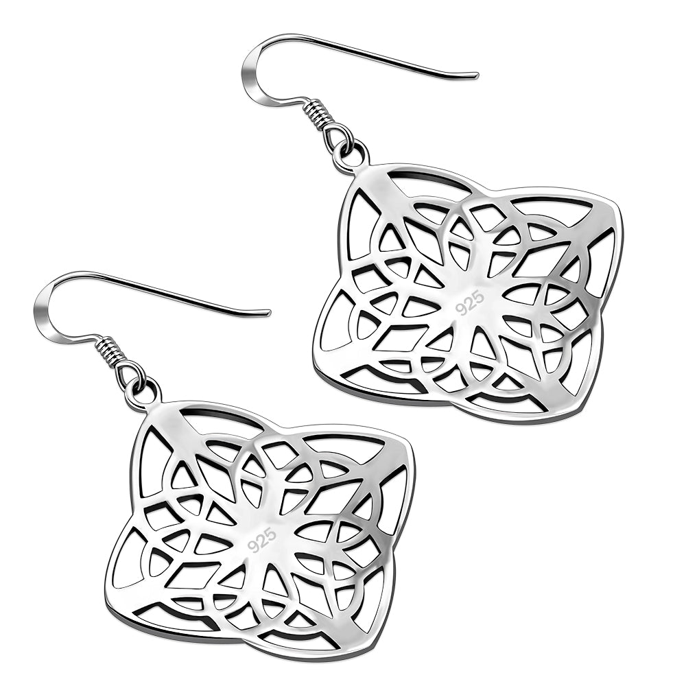 Sterling Silver Large Celtic Style Earrings