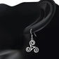 Celtic Triskele Triple Spiral Plain Silver Earrings