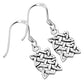 Small Rectangle Celtic Knot Silver Earrings