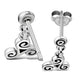 Triskele Triple Spiral Silver Stud Earrings