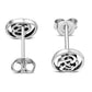 Oval Large Celtic Knot Stud Silver Earrings