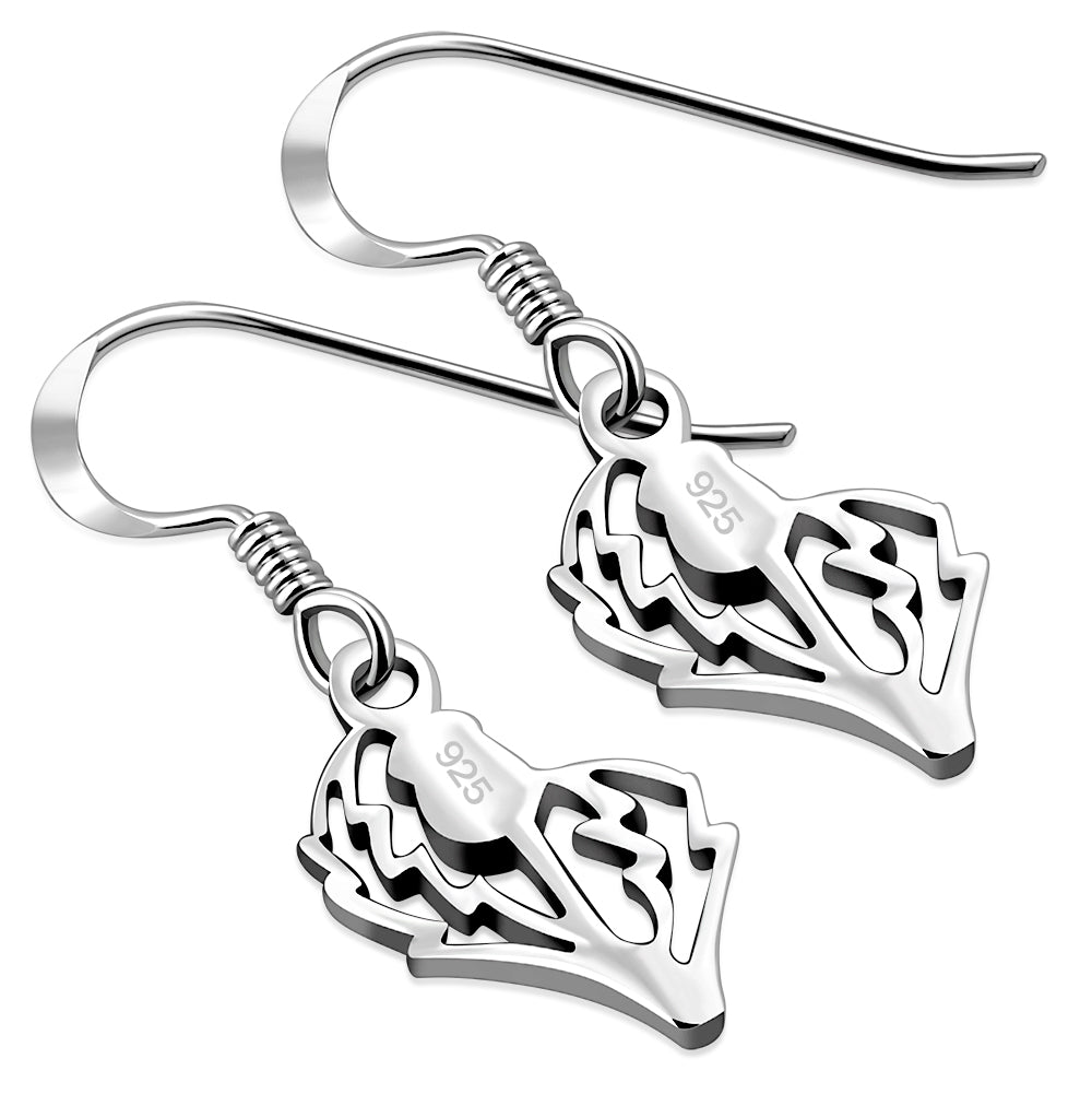 Tiny Plain Sterling Silver Thistle Earrings