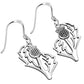 Large Plain Sterling Silver Thistle Earrings