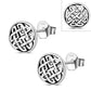 Round Celtic Knot Stud Silver Earrings