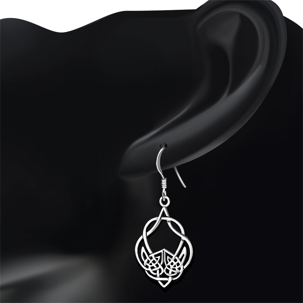 Medium Celtic Knot Plain Sterling Silver Earrings