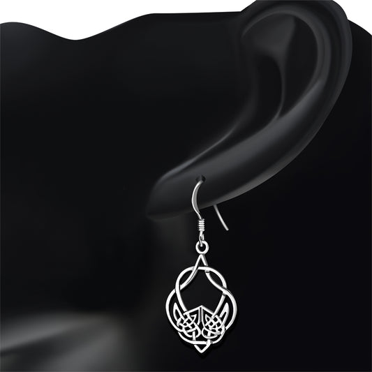 Medium Celtic Knot Plain Sterling Silver Earrings