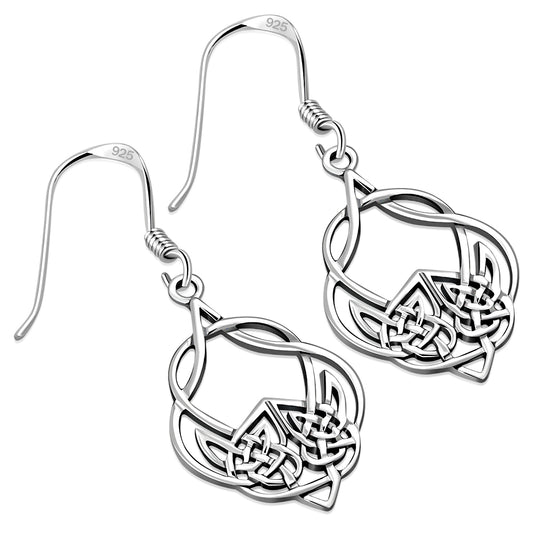 Medium Celtic Knot Plain Sterling Silver Earrings