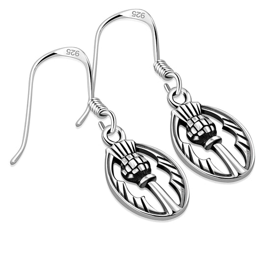 Scottish Thistle Sterling Silver Earrings