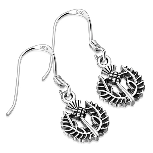 Scottish Thistle Sterling Silver Earrings