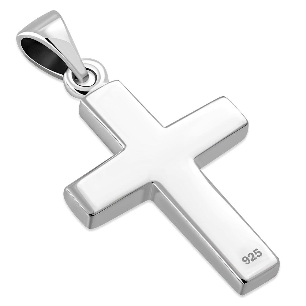 Mother of Pearl Cross Silver Pendant