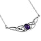 Amethyst Stone Celtic Knot Silver Necklace 42cm / 16.5 Inch