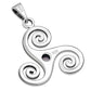 Amethyst Triskele Triskelion Triple Archimedean Spiral Celtic Silver Pendant