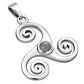 Labradorite Triskele Triskelion Triple Archimedean Spiral Celtic Silver Pendant