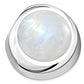 Rainbow Moonstone Round Silver Pendant