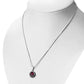 Garnet Stone Round Silver Pendant