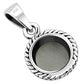 Rainbow Moonstone Round Silver Pendant
