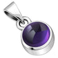 Amethyst Stone Round Silver Pendant