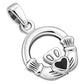 Tiny Claddagh Silver Pendant w/ Black Onyx