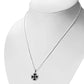 Black Onyx Jerusalem Cross Silver Pendant