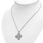 Jerusalem Cross Silver Pendant set w/ Clear CZ