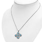 Synthetic Blue Opal Jerusalem Cross Silver Pendant