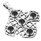 Jerusalem Cross Black Onyx Silver Pendant