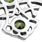 Large Peridot Stone Jerusalem Cross Silver Pendant