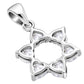 Heart Shape Clear CZ Star David Silver Pendant