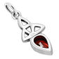 Garnet CZ Tiny Celtic Trinity Knot Silver Pendant