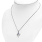 Tiny Silver Scottish Thistle Pendant set w/ Faceted Amethyst Stone