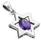 Amethyst CZ Star of David Silver Pendant