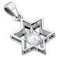 Clear CZ Star of David Silver Pendant