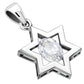 Clear CZ Star of David Silver Pendant