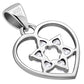 Heart Star of David Silver Pendant set w/ Clear CZ