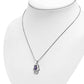 Hamsa Silver Pendant set w/ Amethyst CZ