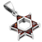 Tiny Star of David Silver Pendant set w/ Garnet CZ