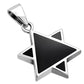 Star of David Jewish Judaica Hebrew 925 Sterling Silver Pendant With Black Onyx