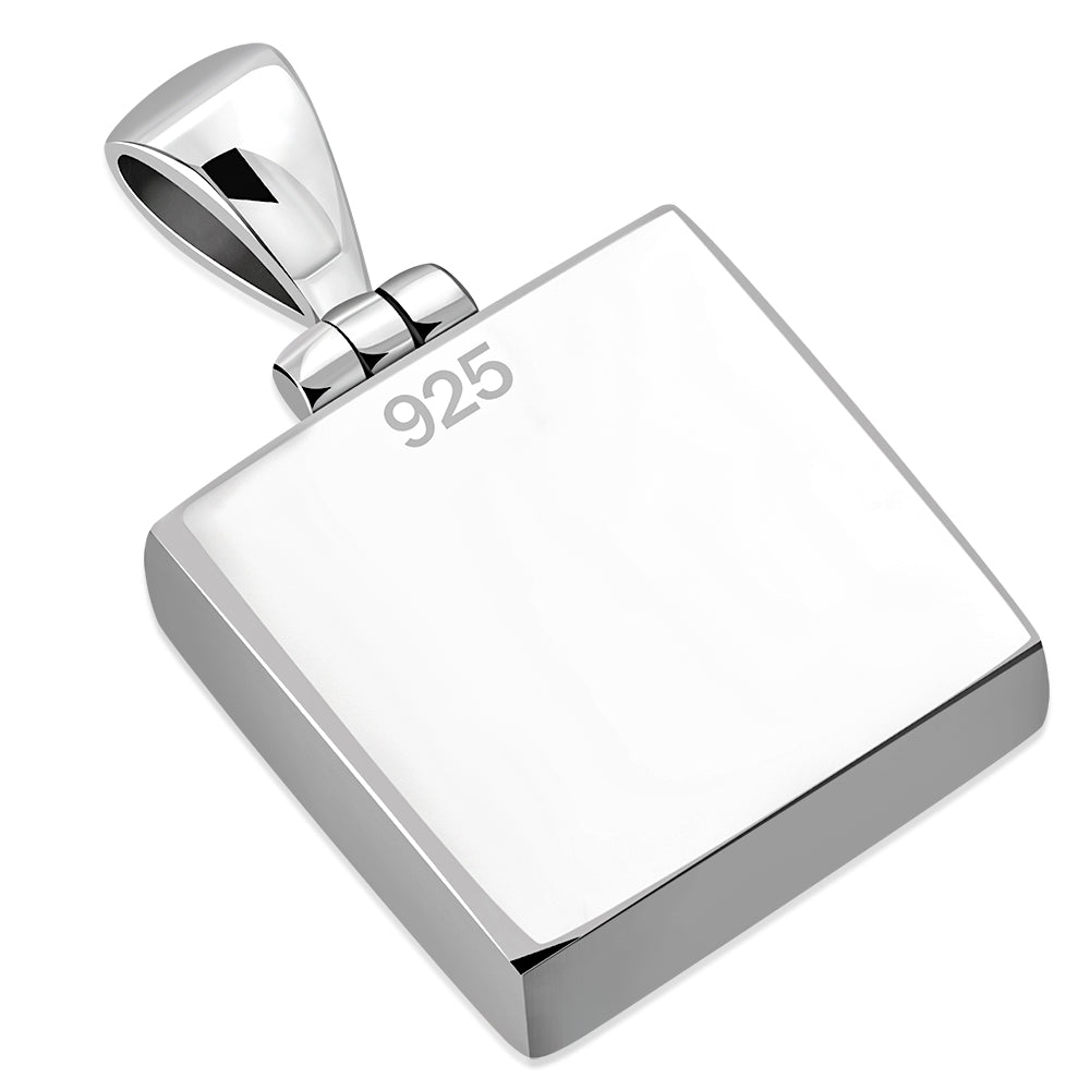 Mother of Pearl Square Sterling Silver Pendant – Creidne Jewelry